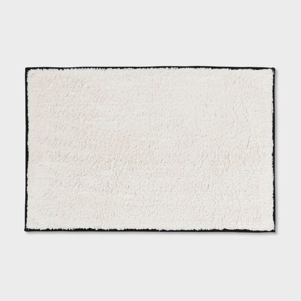 24"x36" Oversized Border Bath Rug Black/White - Threshold
